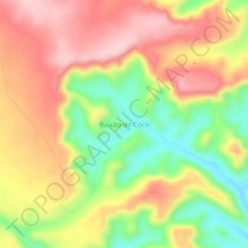 Topografische Karte Baixão do Coco, Höhe, Relief