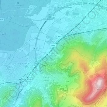 Topografische Karte Leutersberg, Höhe, Relief