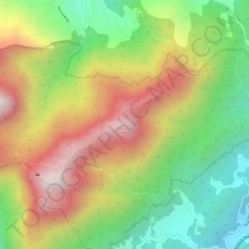 Topografische Karte Garrafão, Höhe, Relief