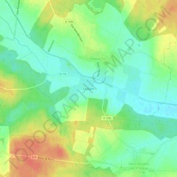 Topografische Karte La Outre, Höhe, Relief