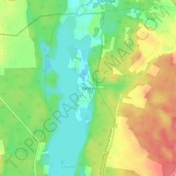 Topografische Karte Kłosy, Höhe, Relief