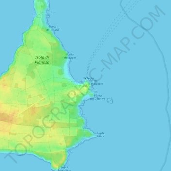 Topografische Karte Pianosa, Höhe, Relief