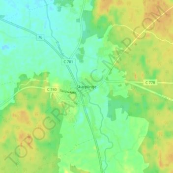 Topografische Karte Skärplinge, Höhe, Relief