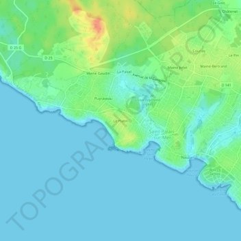 Topografische Karte Le Platin, Höhe, Relief