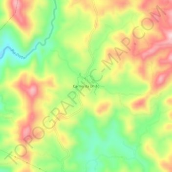 Topografische Karte Carmo da União, Höhe, Relief