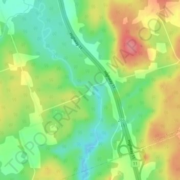 Topografische Karte Stirling Falls, Höhe, Relief