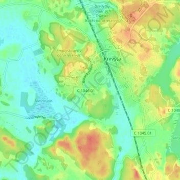 Topografische Karte Nya Tarv, Höhe, Relief