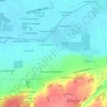 Topografische Karte Les Boussets, Höhe, Relief
