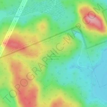 Topografische Karte Madawaska Highlands, Höhe, Relief