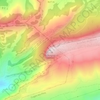 Topografische Karte Pic de Bertagne, Höhe, Relief