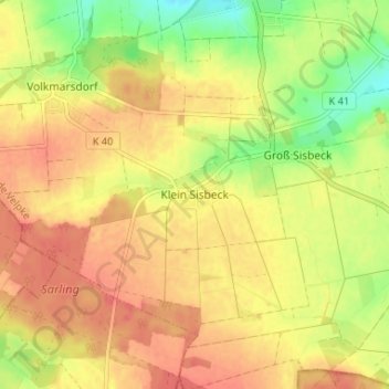 Topografische Karte Klein Sisbeck, Höhe, Relief