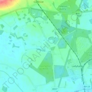 Topografische Karte Giffordtown, Höhe, Relief