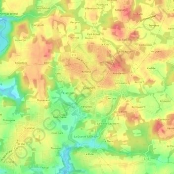Topografische Karte Le Stanco, Höhe, Relief