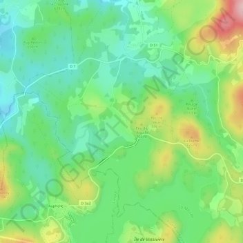 Topografische Karte Auchaise, Höhe, Relief