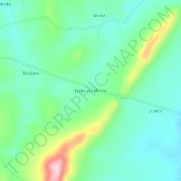 Topografische Karte Fecho dos Morros, Höhe, Relief