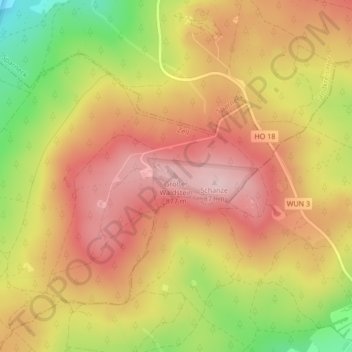 Topografische Karte Großer Waldstein, Höhe, Relief