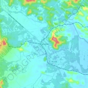 Topografische Karte Morretes, Höhe, Relief