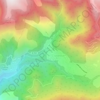 Topografische Karte La Bolline, Höhe, Relief