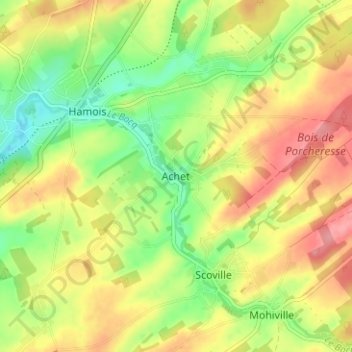 Topografische Karte Achet, Höhe, Relief