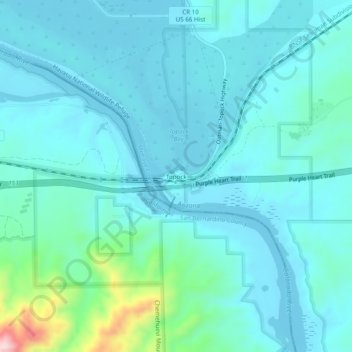 Topografische Karte Topock, Höhe, Relief