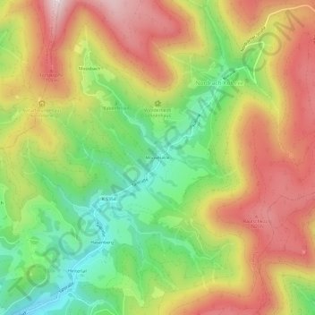 Topografische Karte Moosmatte, Höhe, Relief