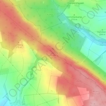 Topografische Karte Luenberg, Höhe, Relief