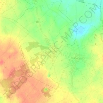 Topografische Karte Cocumola, Höhe, Relief