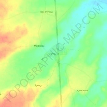 Topografische Karte Mombaça, Höhe, Relief