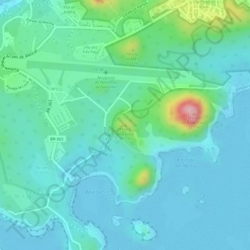 Topografische Karte Morro Boa Vista, Höhe, Relief