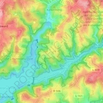 Topografische Karte Unterberg, Höhe, Relief
