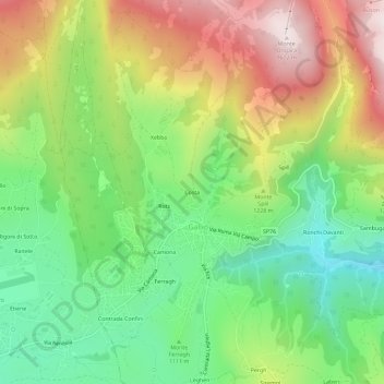 Topografische Karte Costa, Höhe, Relief