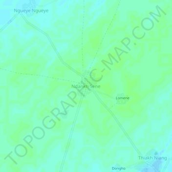 Topografische Karte Ndankh Sene, Höhe, Relief