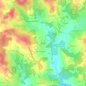 Topografische Karte L'Écurbie, Höhe, Relief