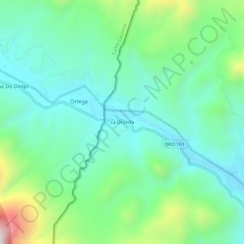 Topografische Karte La Ordeña, Höhe, Relief