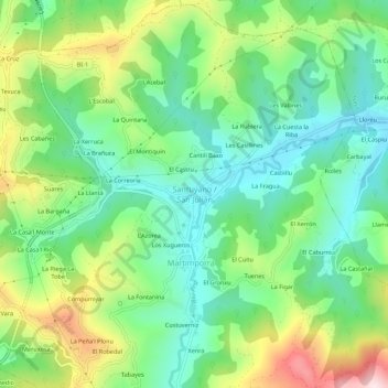 Topografische Karte San Julián, Höhe, Relief