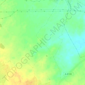 Topografische Karte Orellana, Höhe, Relief