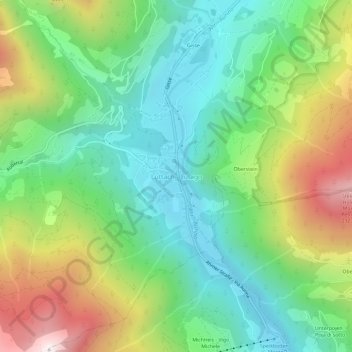 Topografische Karte Luttach, Höhe, Relief