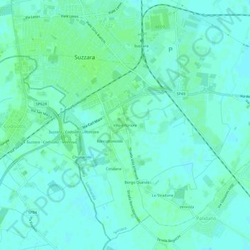 Topografische Karte Villa Inferiore, Höhe, Relief