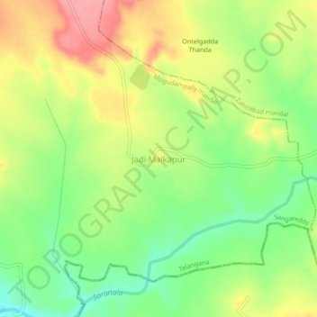 Topografische Karte Jadi Malkapur, Höhe, Relief