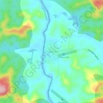 Topografische Karte Creporizão, Höhe, Relief