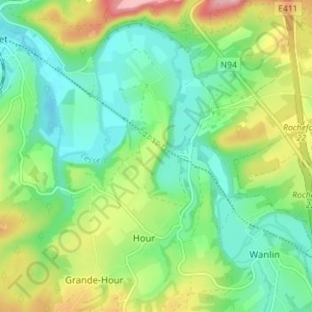 Topografische Karte Lissoir, Höhe, Relief