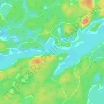 Topografische Karte Shawanaga Lake, Höhe, Relief