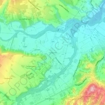 Topografische Karte Congiunti, Höhe, Relief