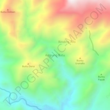 Topografische Karte Ampang Batu, Höhe, Relief