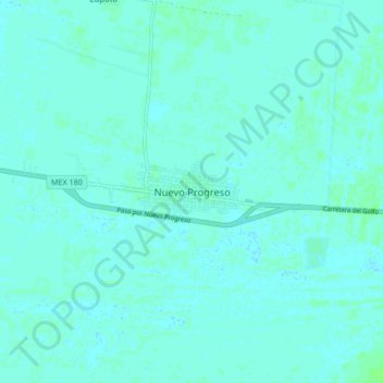Topografische Karte Nuevo Progreso, Höhe, Relief