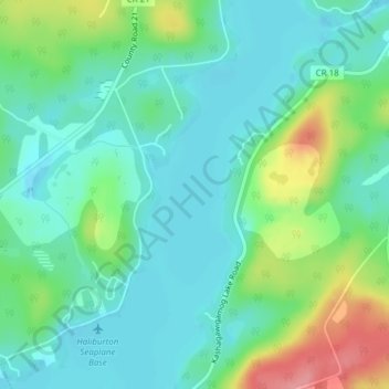 Topografische Karte Kashagawigamog Lake, Höhe, Relief