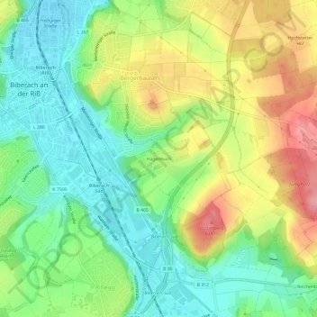 Topografische Karte Hagenbuch, Höhe, Relief