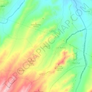 Topografische Karte Graena, Höhe, Relief