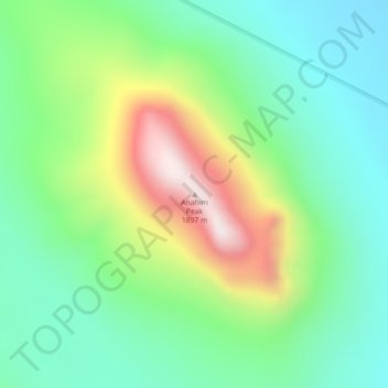 Topografische Karte Anahim Peak, Höhe, Relief