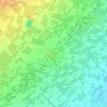 Topografische Karte Quaderni, Höhe, Relief